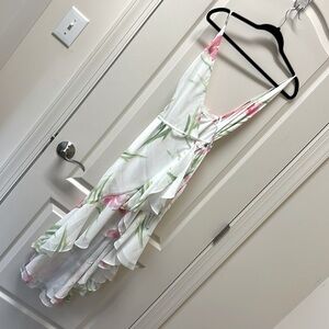 Summer ruffle wrap dress